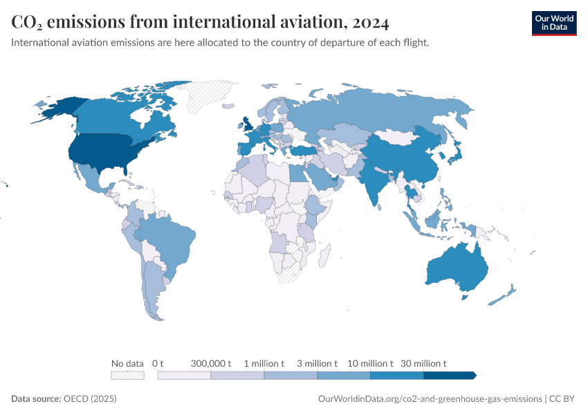A thumbnail of the "CO₂ emissions from international aviation" chart