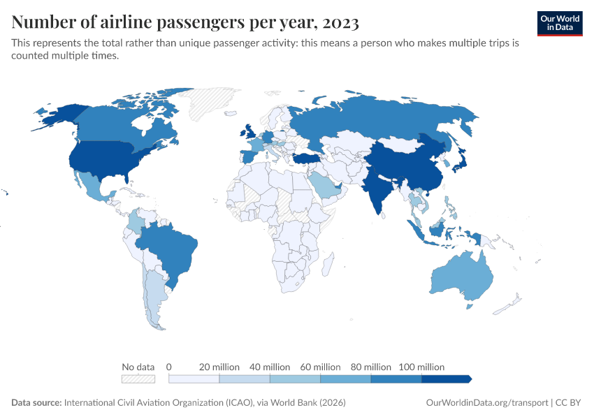 A thumbnail of the "Number of airline passengers per year" chart